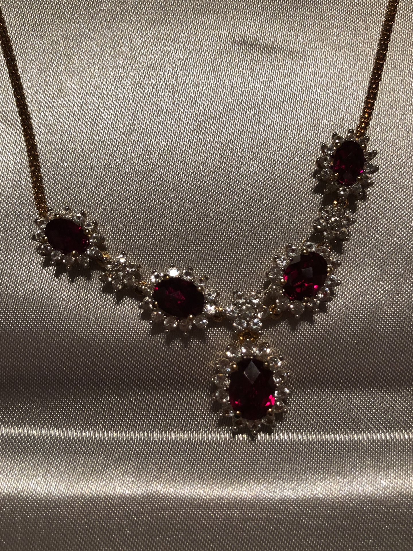Garnet Earrings and matching necklace.
