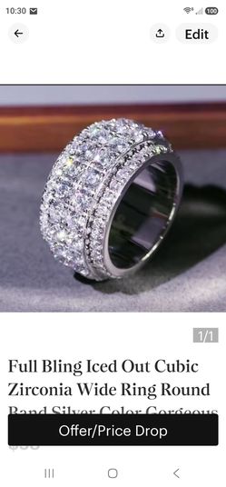 Fashion silver tone band size 8
