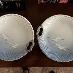 Two Royal Copenhagen seagull Plates 