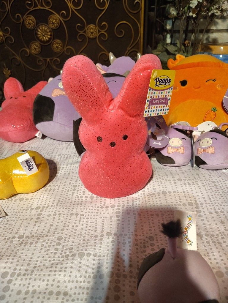 Pink Sparkly Peeps Bunny Plush 9in