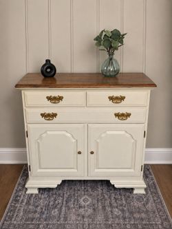 Painted Wood Sideboard with Brass Hardware