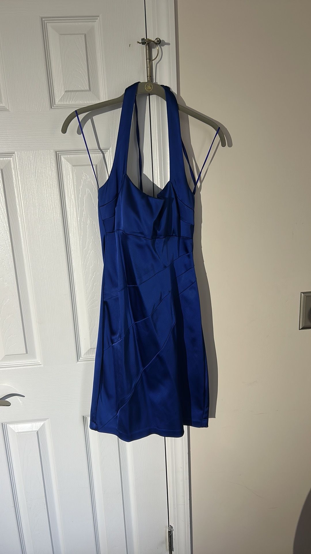 Blue Halter Formal Dress 