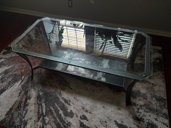 Glass Top Metal Frame Coffee Table