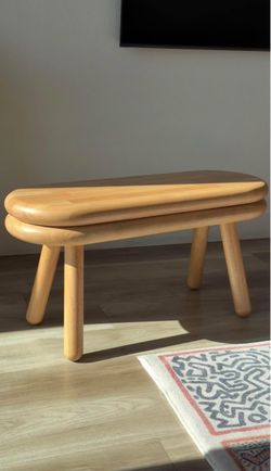 Solid Oak Wood Bench