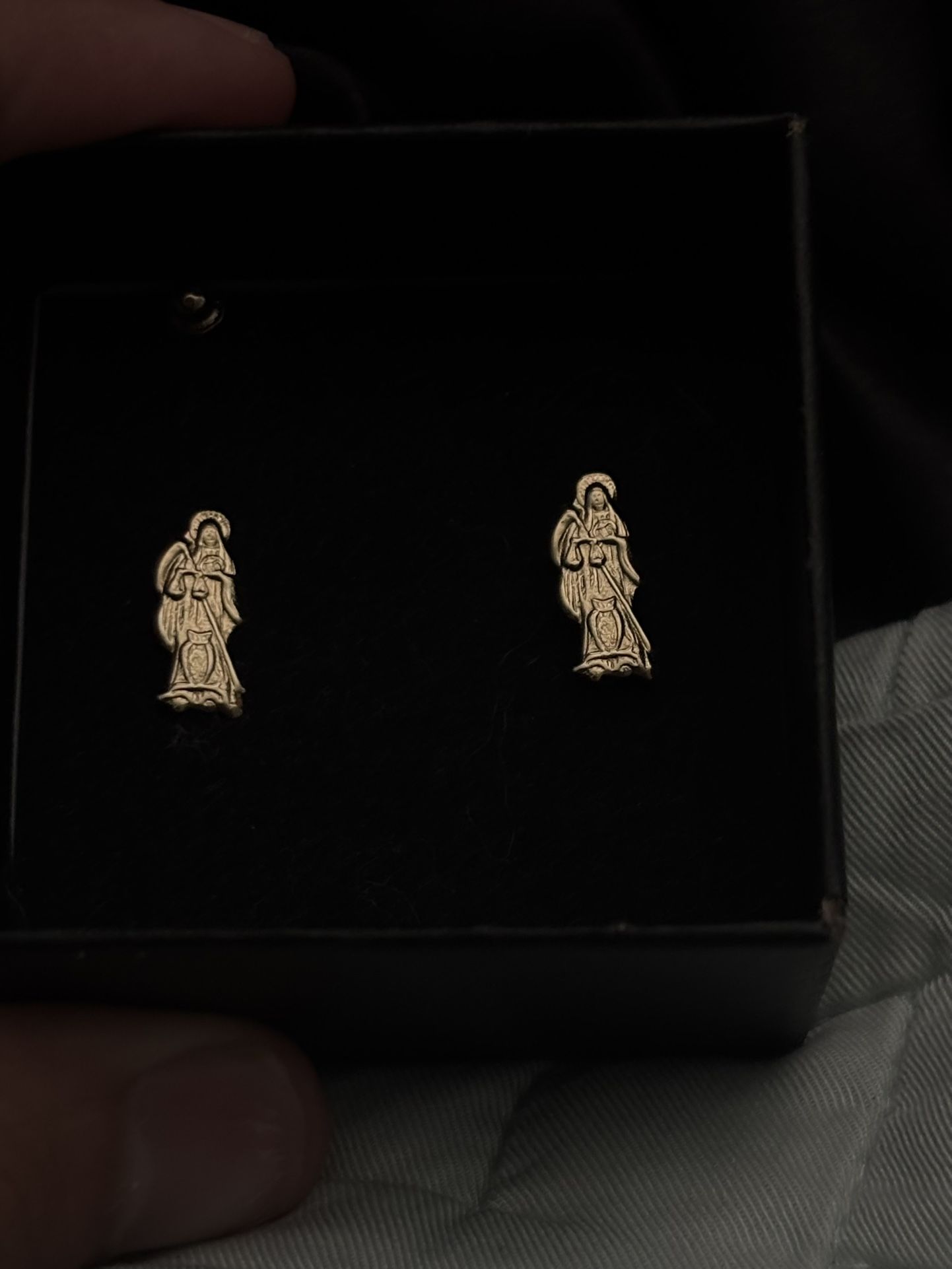 Santa Muerte Gold Earings