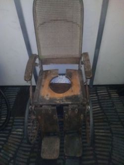 1800s ANTIQUE Wheelchair WITH CAMODE