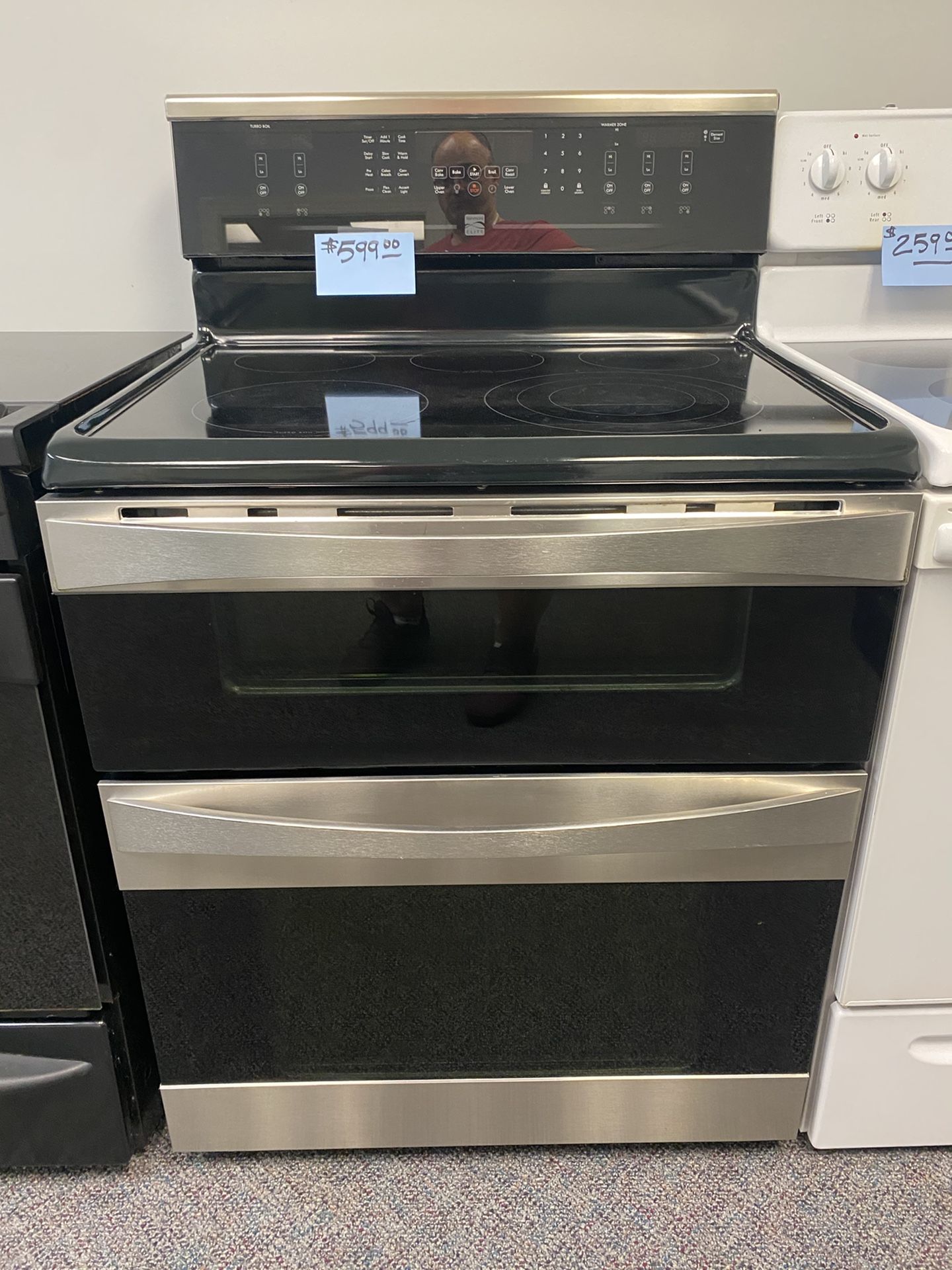 KENMORE ELITE 5 BURNER GLASS TOP STOVE WITH CONVECTION DOUBLE OVEN 4