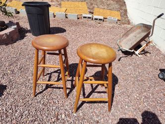 Pair of Wooden Bar Stools