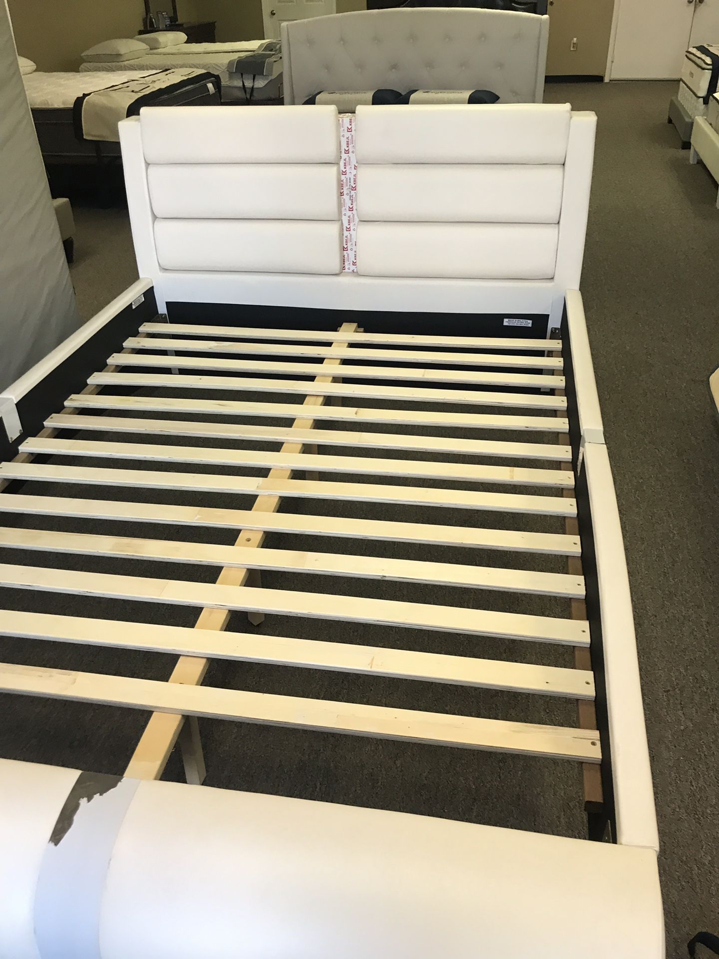 Zone white platform bed queen W mattress and delivery