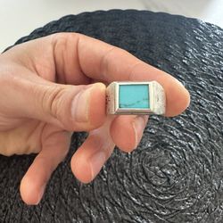 Men’s 925 Sterling Silver Turquoise Ring