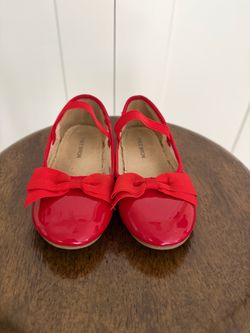 Thee Bron Red Patent Ballet Flats with Bow