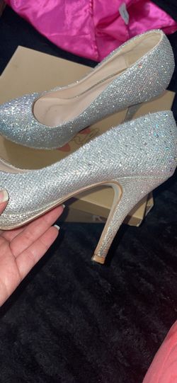 Silver Glitter Heels