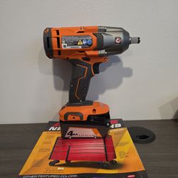 RIDGID 1/2 Inch torque wrench with 4ah battery and charger (New)