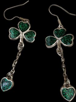 Shamrock sparkle earrings, OBO