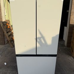 Samsung Bespoke 30 cu. ft. Standard Depth 3-Door French Door Smart Refrigerator in White Glass with