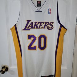 NBA Los Angeles Lakers Gary Payton 20 White Jersey Swingman Basketball Vintage 00