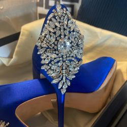 Badgley Mischka Sapphire Blue Heels 