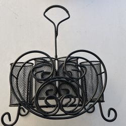 Metal Utensil & Plate Holder $15
