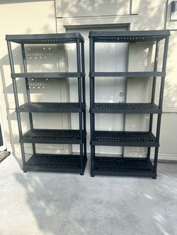 2, 5-Shelf Units (36”, 18”, 72”). About a year or less old.