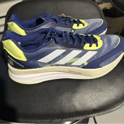 Adidas Adizero Boston 10 Victory Blue Solar Yellow 2022 Size 10.5