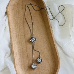 Adjustable Crystal Necklace/ Long Pendant Necklace