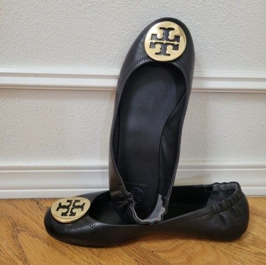 Tory Burch Ballet With Gold Logo (Brand New).