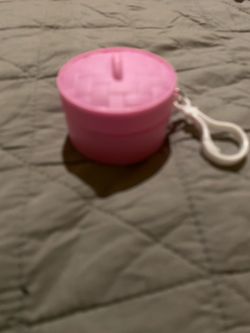 Pink Round Coin Purse with Wrist Strap