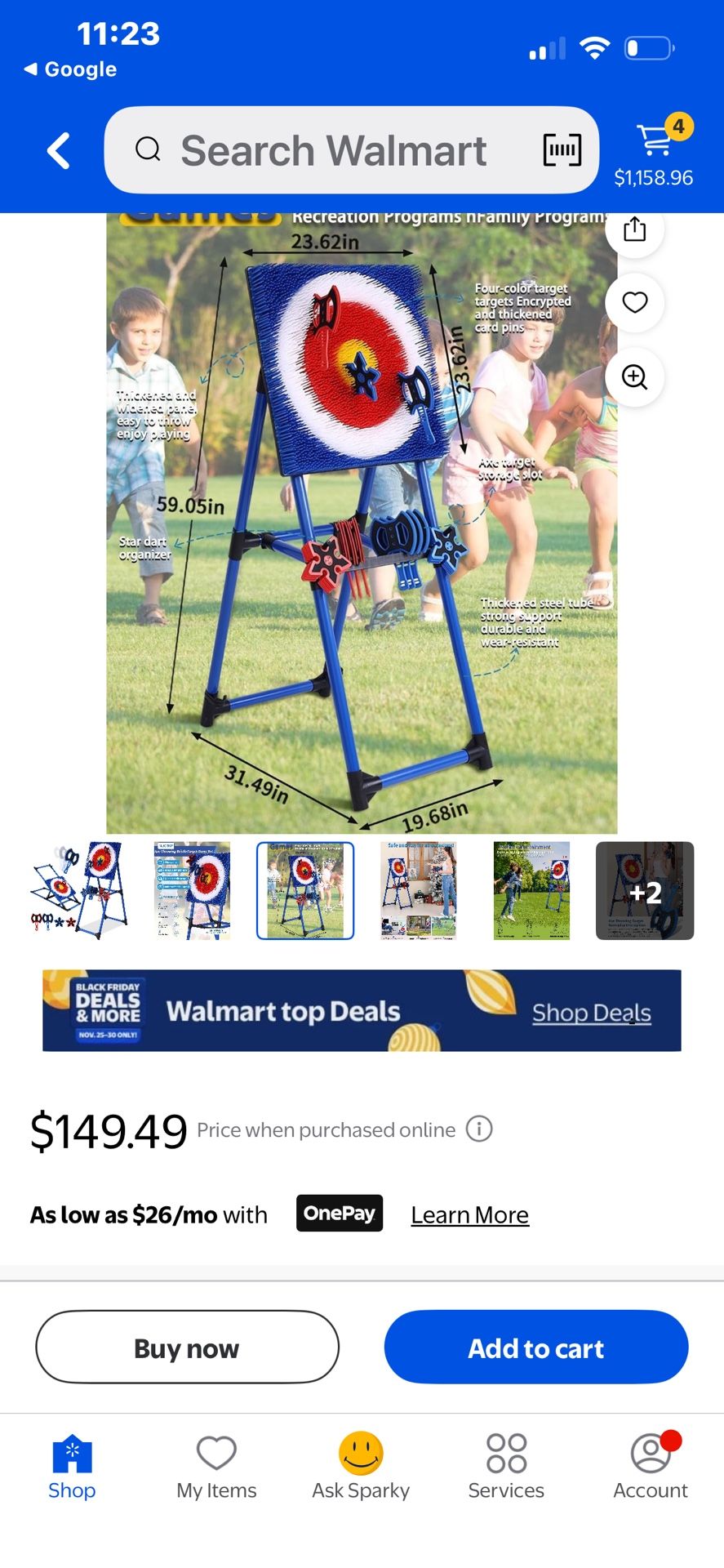 5-Foot Giant Axe Throwing Target Set – Like New – Retails $149”