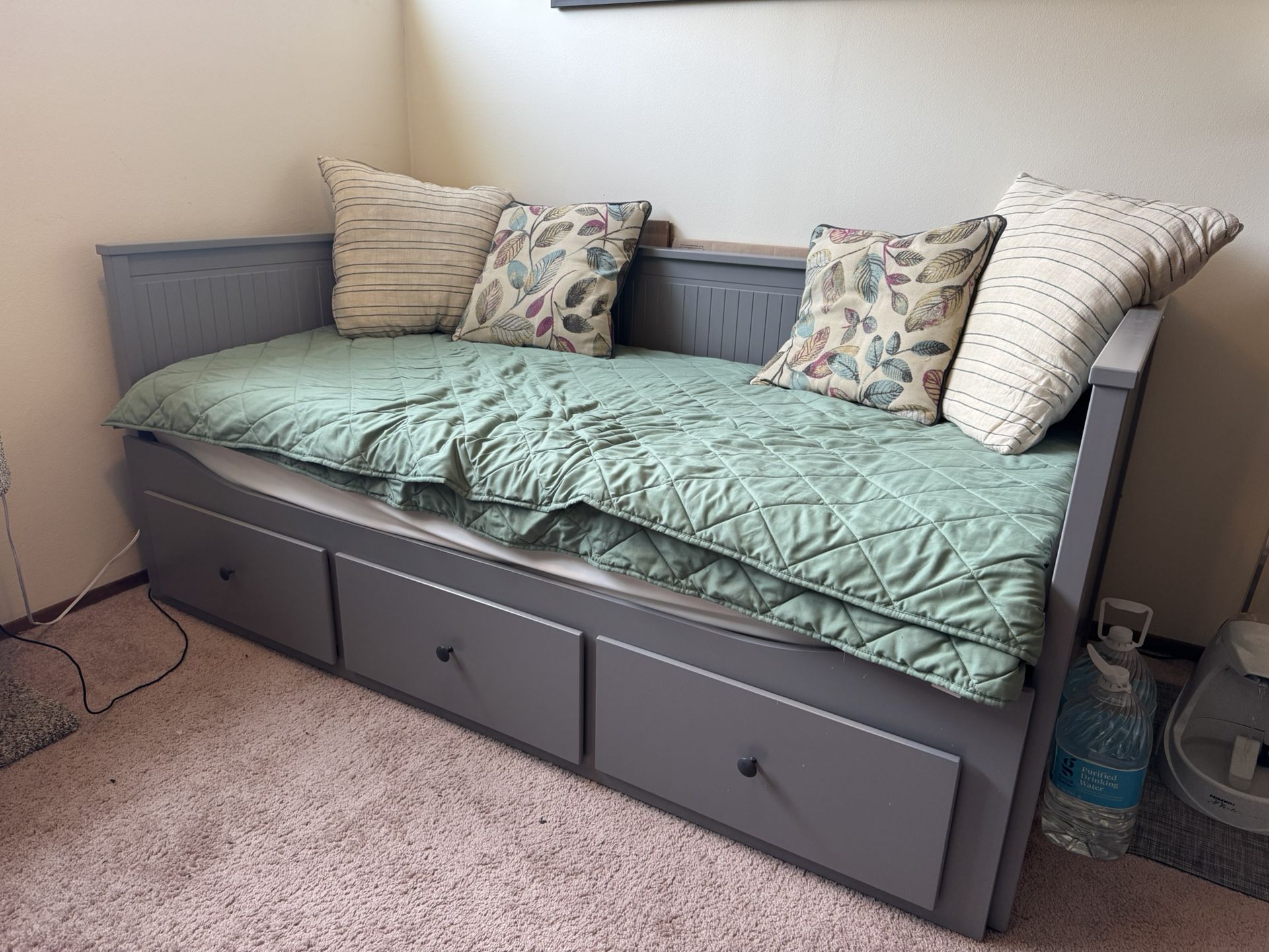 Hemnes storage daybed with two twin mattresses