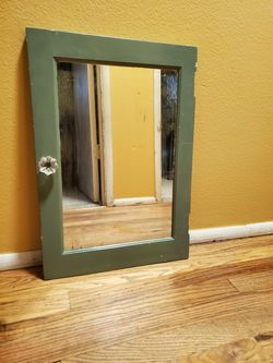 Vintage mirror medicine cabinet door