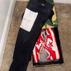 BAPE SK8STA RED (no purple jeans)