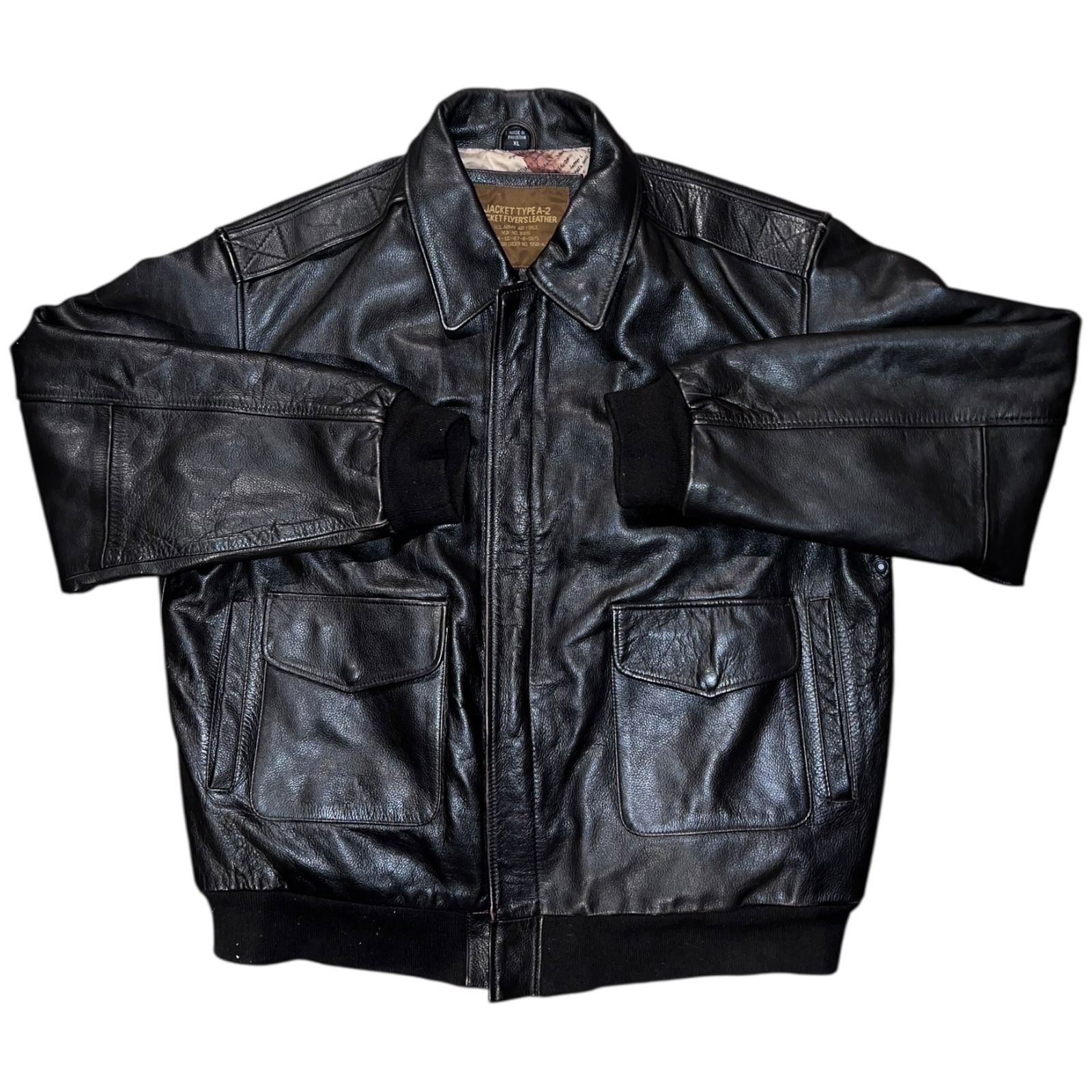 Leather Bomber Jacket Men’s Size XL Type A-2 Flyers U.S. Army Air Force Vintage