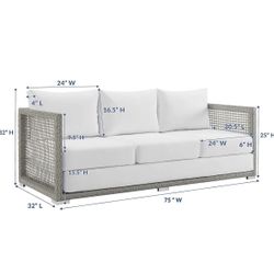 Modway Outdoor Sofa Light Grey