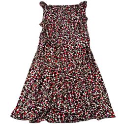 George Stretch Womens XL 16/18 Midi Dress Abstract Print Sleeveless Ruched