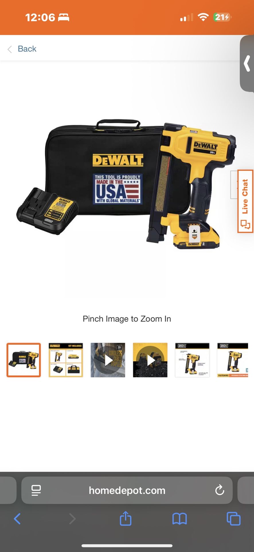 20V MAX Lithium-Ion Cordless Cable Stapler with 2.0Ah Battery, Charger and Bag