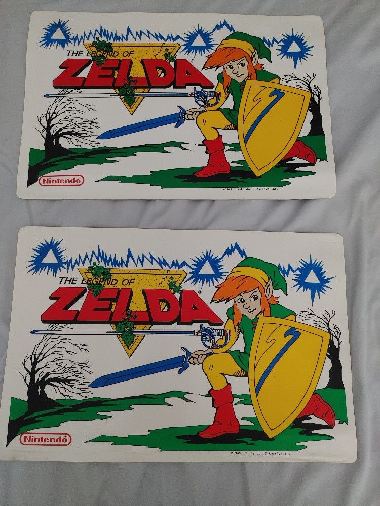 Vintage 1989 Nintendo The Legend Of Zelda Placemats Rare NES