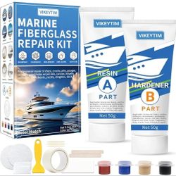 Marine Fiberglass Repair Kit (Color Match) Gel Coat Repair Kit for Boats, Fiberglass Repair 
