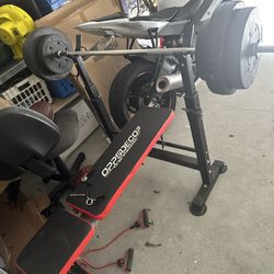 Workout Bench With 100lbs And Bar