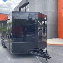2026 Quality Cargo Enclosed Trailer 8.5x18TA3 BOP (Black) — 7ft Interior Height + Rear Wing — $8,499 + Tax + Registration