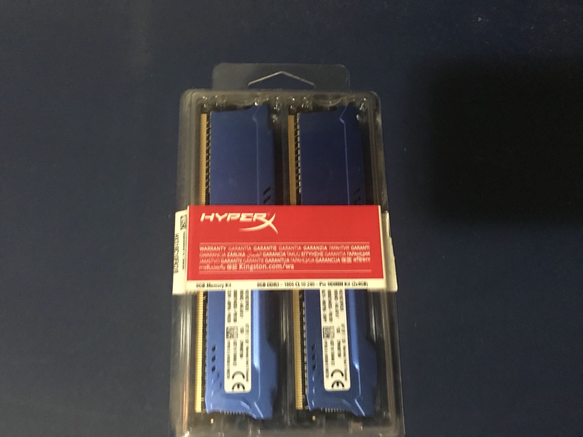 Kingston HyperX Fury 2x4 GB DDR3 1866Mhz PC memory