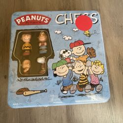 *RARE* Vintage Peanuts Charlie Brown Snoopy Chess Set Tin Box New Sealed