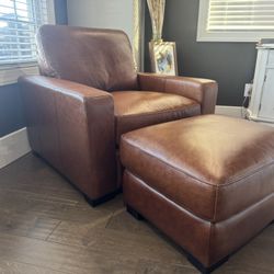 Leather Chair & Ottoman