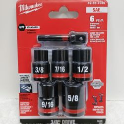 Milwaukee
SHOCKWAVE 3/8 in. Drive SAE Standard 6 Point Impact Socket Set (6-Piece)