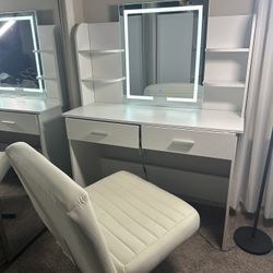 LED Vanity with Chair