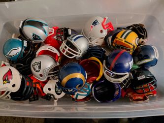 NFL miniature helmets and footballs