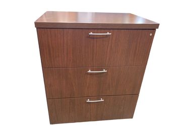 Wood Three Drawer Lateral File