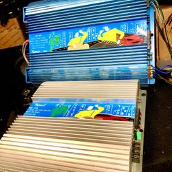 Old School Vintage” ROCKWOOD 4 Channel & 2 Channel Car Audio Amplifiers 