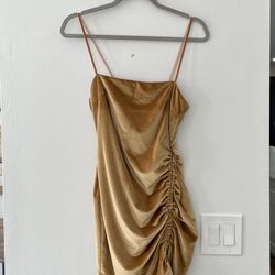 Warm Gold Velvet Dress , Size US 2