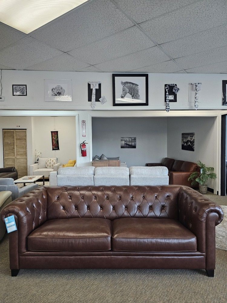 100% Real Leather Sofa - Zoe
