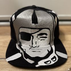 Rare Oakland Raiders Big Logo Custom Snapback Hat Cap Black Dome
